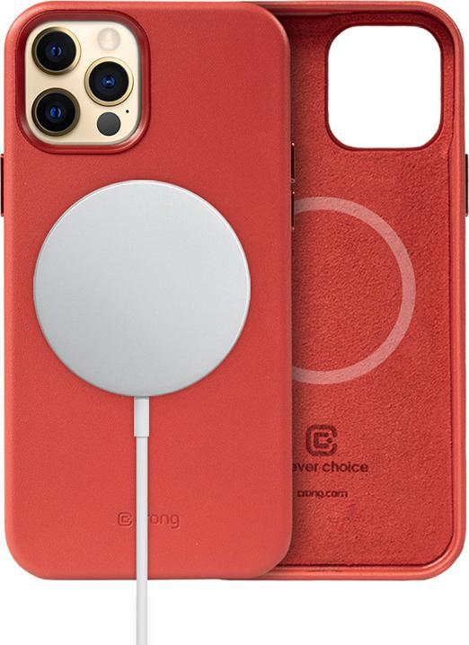 Actual product image Crong Essential Cover Magnetic - Leather Case for iPhone 12 Pro Max MagSafe (Red) (Apple iPhone 12 Pro Max)