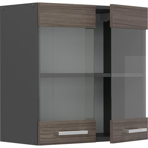 Vicco, Regal, Küchenglashängeschrank R-Line, Edelgrau/Anthrazit, 60 cm (60 x 60 x 31 cm)