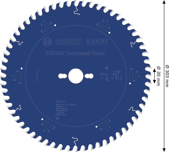 Produktbild Bosch Professional Zubehör EXPERT Laminated Panel Kreissägeblatt, 303x30 mm, T60