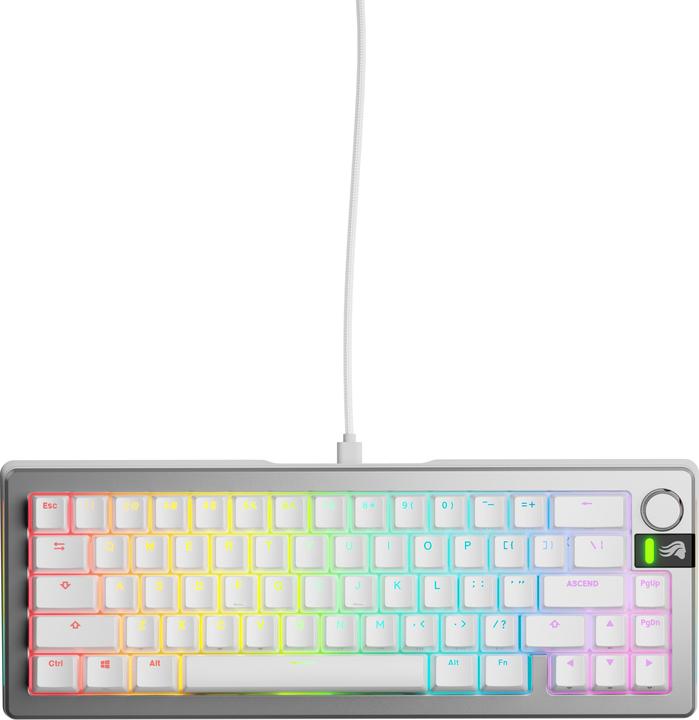 Produktbild Glorious GMMK 3 Pro 65 % Custom Gaming-Tastatur - Pre-Built, ANSI (US), Fox Switches, silber (US, Kabelgebunden)