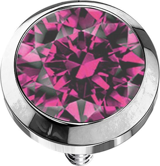 Immagine prodotto Star Piercing Ancora dermica argento con cristalli rosa (Titanio, senza ottone)