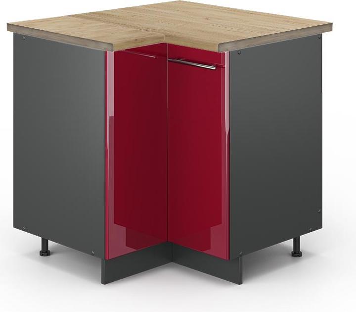 Anthrazit, Bordeaux Hochglanz, Rot