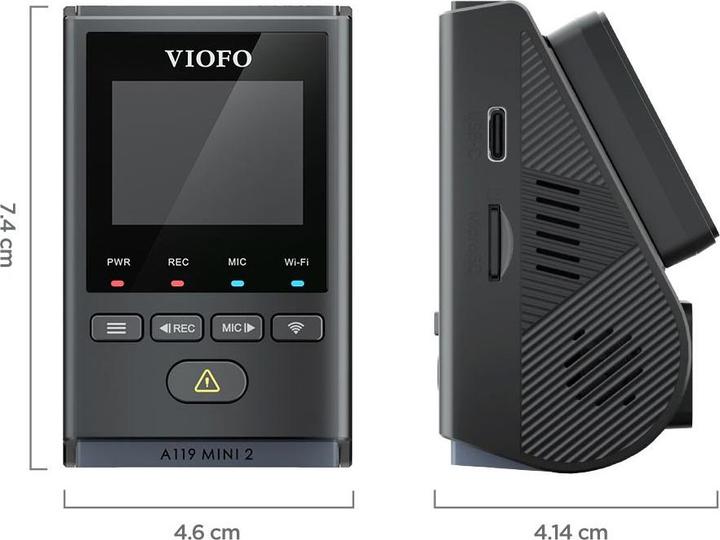 Image du produit Viofo A119 Mini 2 (Vision nocturne, WiFi, Récepteur GPS, QHD)