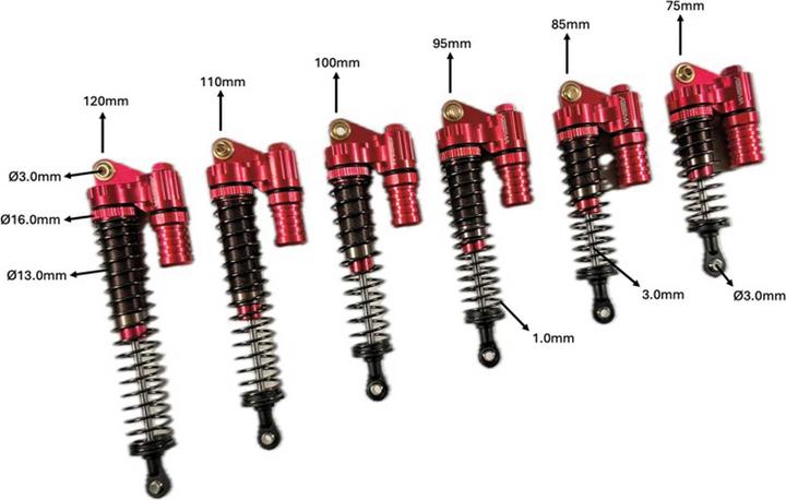 Immagine prodotto Absima Piggyback Alu-Stossdämpfer 75mm (2Stk)