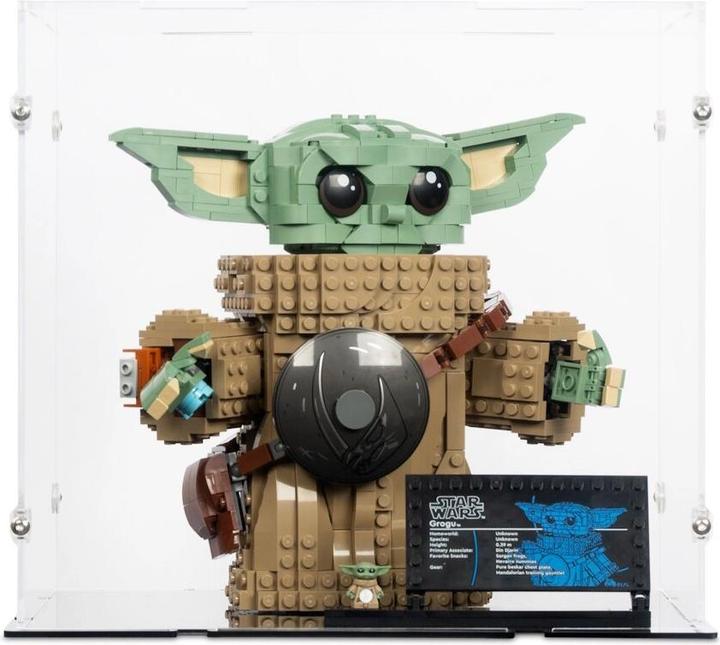Produktbild iDisplayit Acryl-Display für LEGO® 75446 Star Wars - Grogu, Lehrling des Mandalorianers (Mit schwarzem Boden)