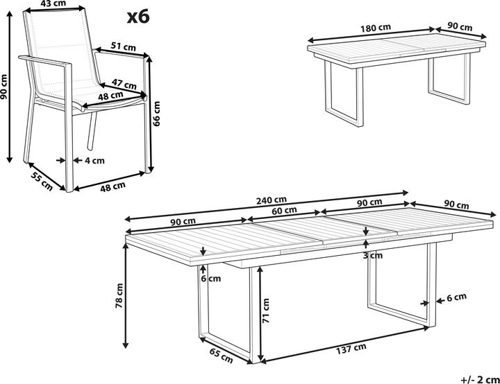 Produktbild Beliani Valcanetto/ Busseto (180 x 90 x 78 cm)