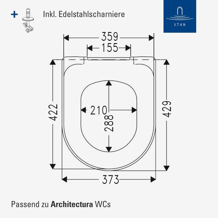 Produktbild Villeroy & Boch Architectura WC-Sitz, mit Absenkautomatik und abnehmbaren Sitz