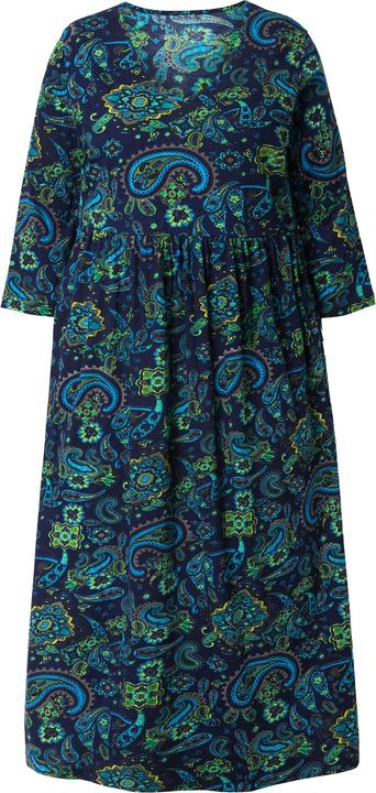 Produktbild Ulla Popken Jerseykleid, Paisley, A-Linie, V-Ausschnitt, 3/4-Arm (42, 44)