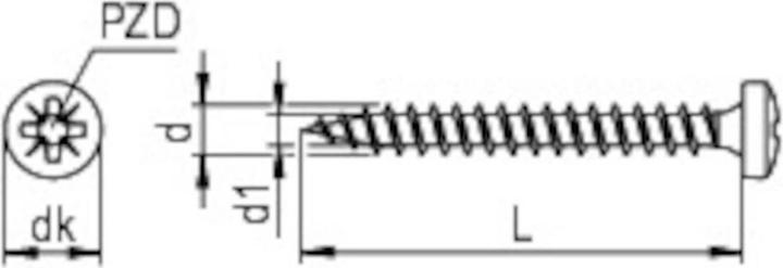 Produktbild Reisser Spanplattenschrauben PAN-HEAD verzinkt 4,0 x 35 PZ, Packung 200 Stück (200 Schrauben pro Stück)
