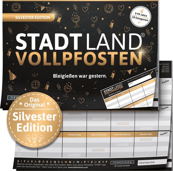 Produktbild Denkriesen Stadt Land Vollpfosten - A4 Block Silvester Edition (d) (2022)