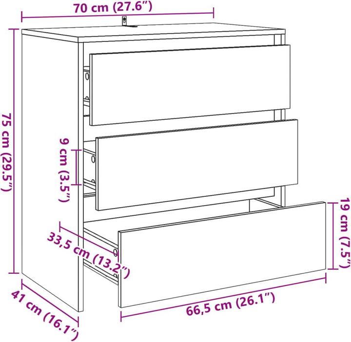 Produktbild vidaXL Sideboard (70 x 41 x 75 cm)