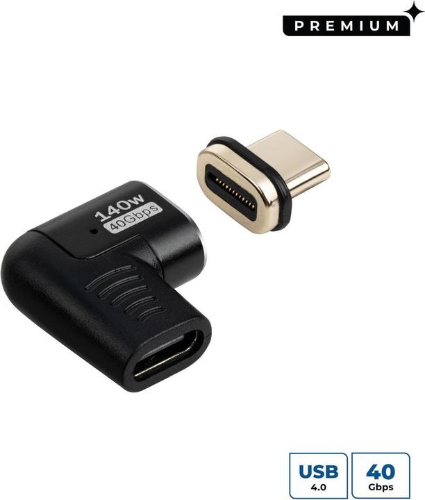 Produktbild MicroConnect Magnetic USB-C Adapter 90 (USB Typ-C)