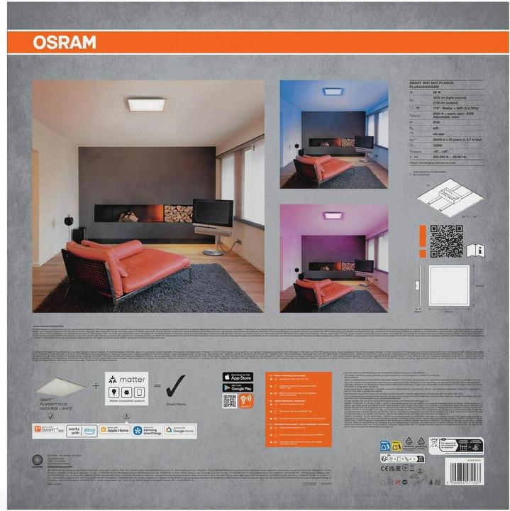 Image du produit Osram LED-Panel SMART+ Matter Planon Plus 450 x 450 mm RGBW (2100 lm)