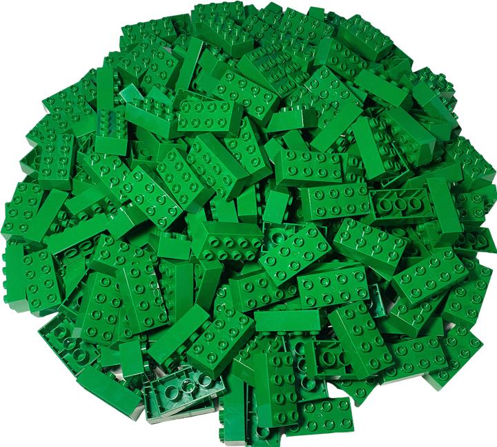 Actual product image LEGO Duplo 2x4 Bricks Green - 250 pieces - Basic Building Blocks Green 3011 NEW (3011)