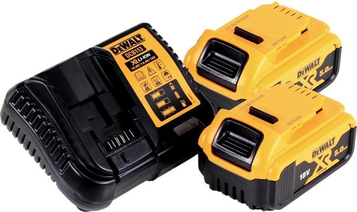 Actual product image DeWalt DCS 571 P2 Battery hand-held circular saw 18 V 115 mm Brushless + 2x battery 5.0 Ah + charger +
