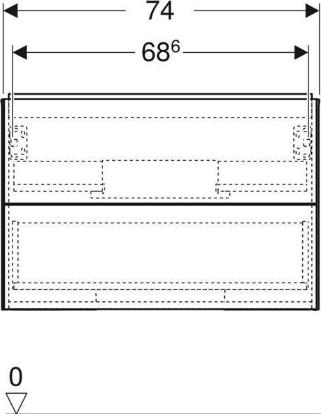 Immagine prodotto Geberit Mobiletto ONE, 2 cassetti, 74x50,4x47cm, 505.262.00. (51 x 78 x 57 cm)