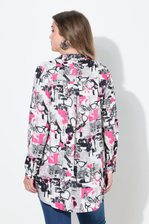 Produktbild Miamoda Bluse, A-Linie, Brillenmuster, Langarm (50)