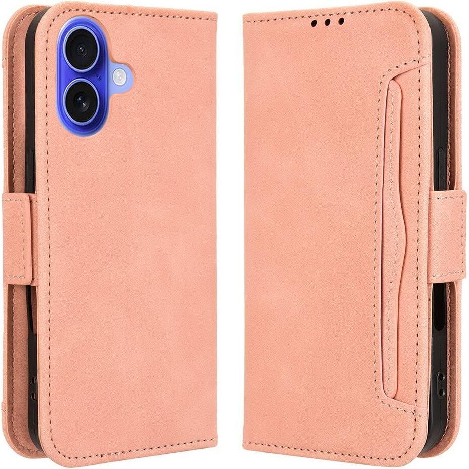 Cover-Discount iPhone 16 Plus - Etui viele Kartenfächer (Apple iPhone 16 Plus), Smartphone Hülle, Rosa