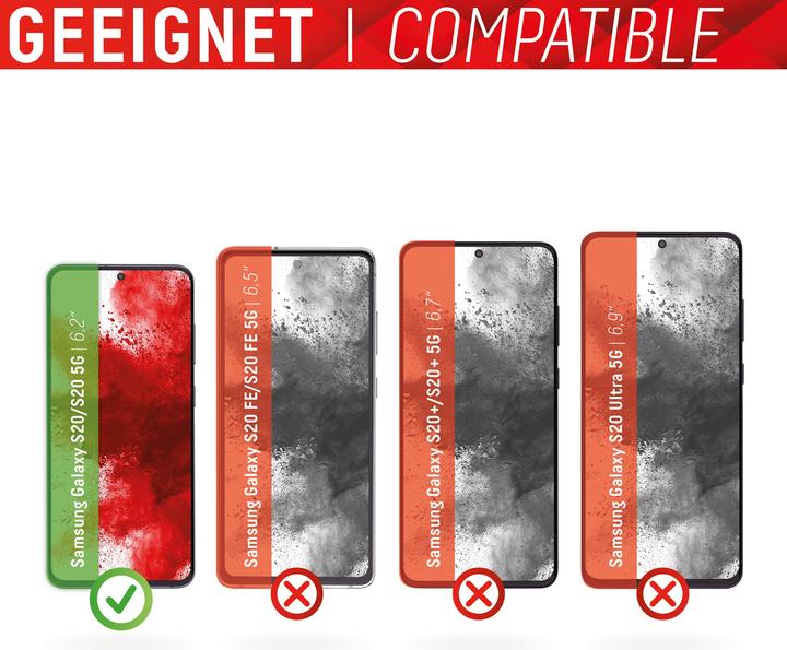 Produktbild Displex Real Glass, Full Cover Panzerglas (1 Stück, Samsung Galaxy S20 5G, Samsung Galaxy S20+)