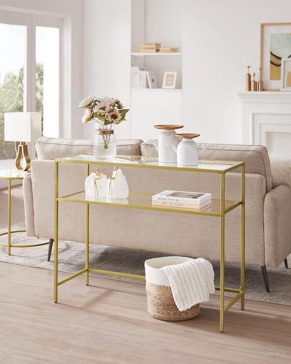 Actual product image Vasagle Console table glass gold 100.0 x 35.0 x 80.0 cm (100 x 35 x 80 cm)