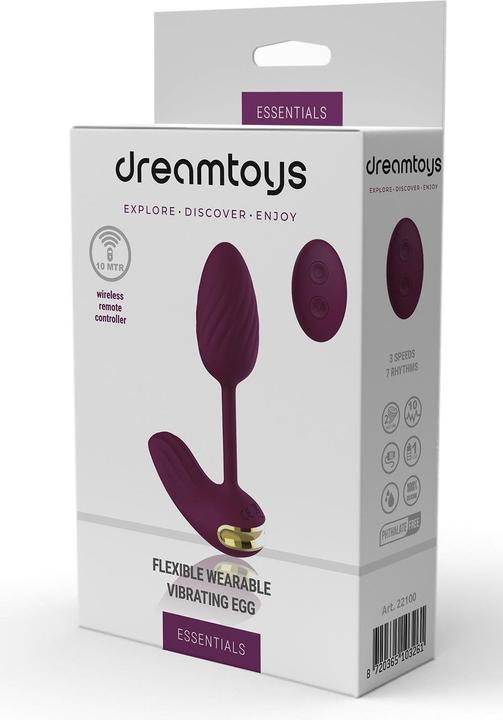 Actual product image Dreamtoys Flexible Wearable Vibrating Egg 2 Powerful Motors That Drive 3 Vibration speeds and 7 Rhythmic
