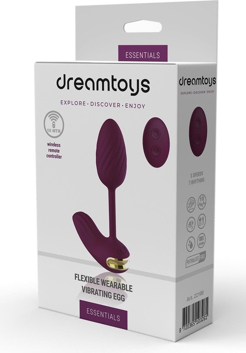 Image du produit Dreamtoys Oeuf vibrant flexible et portable 2 moteurs puissants qui entraînent 3 vitesses de vibration et 7