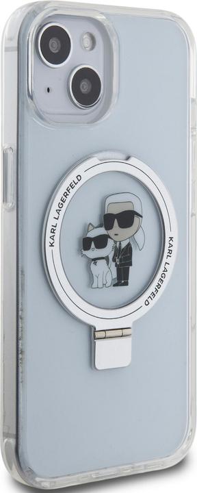 Produktbild Karl Lagerfeld KLHMP14SHMRSKCH iPhone 14 / 15 / 13 6.1" biały/white hardcase Ring Stand Karl&Choupet (Apple iPhone 13, Apple iPhone 14, Apple iPhone 15)
