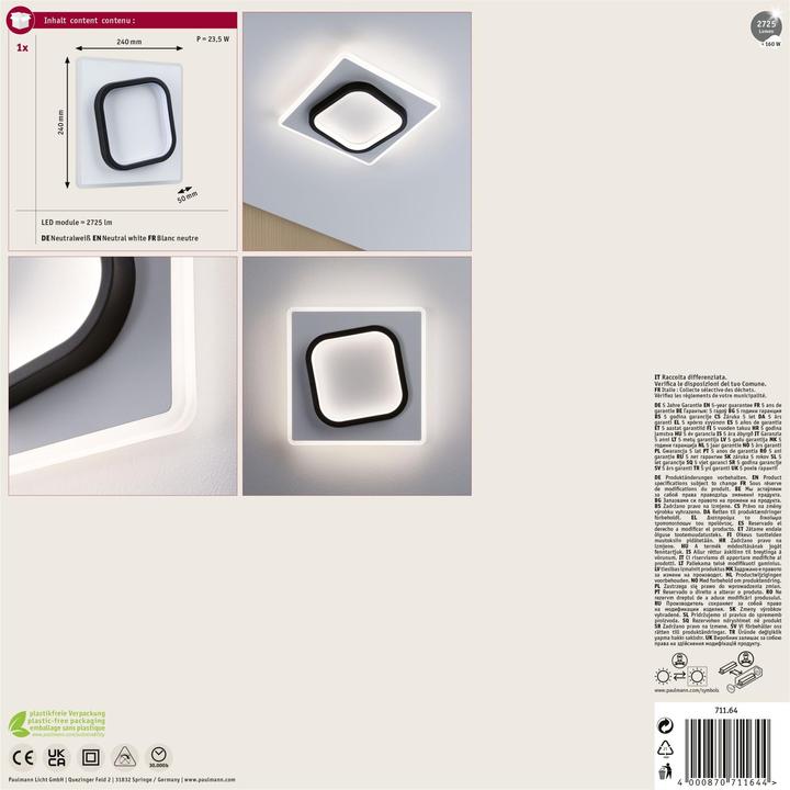 Produktbild Paulmann Wandleuchte 2Form (1640 lm)
