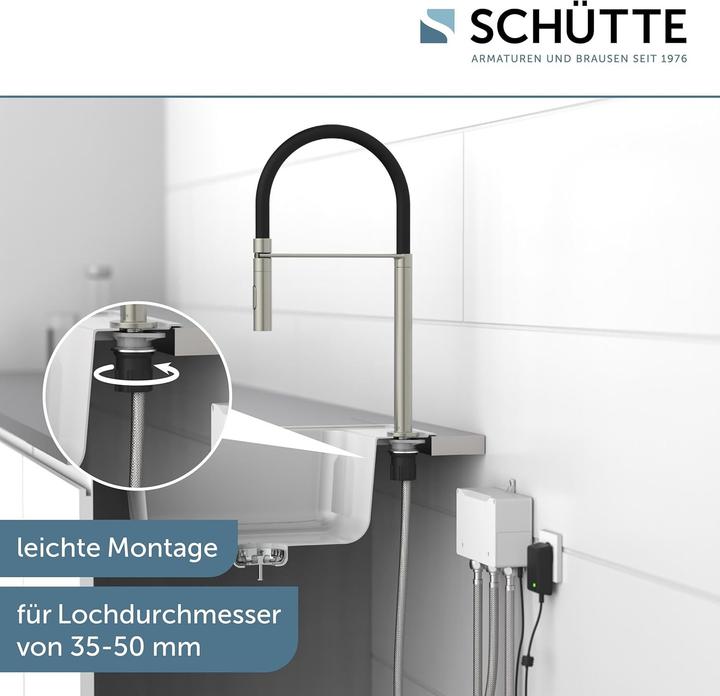 Produktbild Schütte Digitale wastafelarmatuur mit Smart Control, Soft-Touch-Schlauch, programmierbare Füllfunktion
