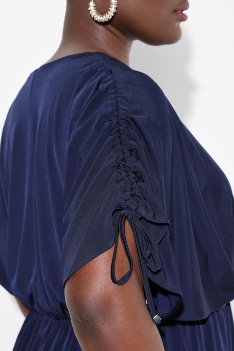 Produktbild Ulla Popken Midikleid, drapiert, Oversized, V-Ausschnitt, Halbarm (46, 48)
