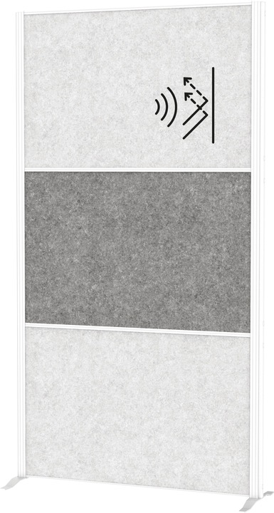 Produktbild Maul Akustik-Trennwand MAULconnecto 9612002 dunkelgrau, hellgrau 100,0 x 182,0 cm
