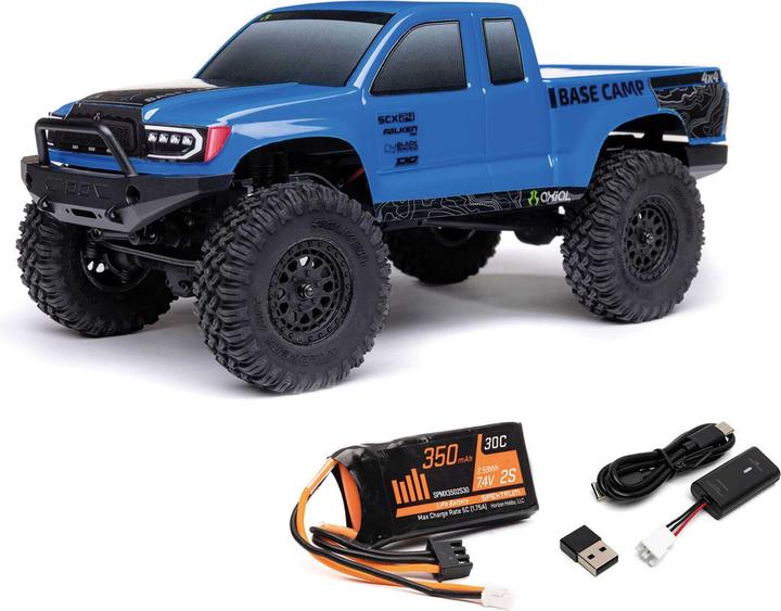 Actual product image Axial Rock Crawler SCX24 Base Camp 4WD, Blue RTR 1:24 (RTR Ready-to-Run)