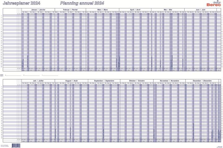 Produktbild Berec Jahresplan 90x60cm B 5702/20 2020, blau (Spezial)