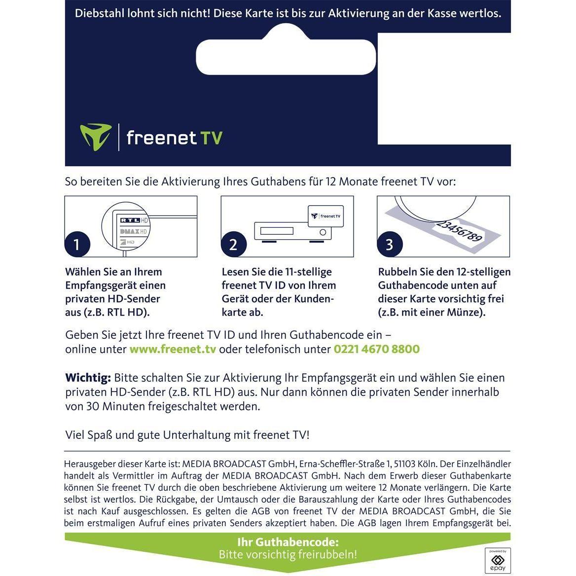 Thumbnail - Freenet Guthabenkarte 12 Monate, TV Receiver