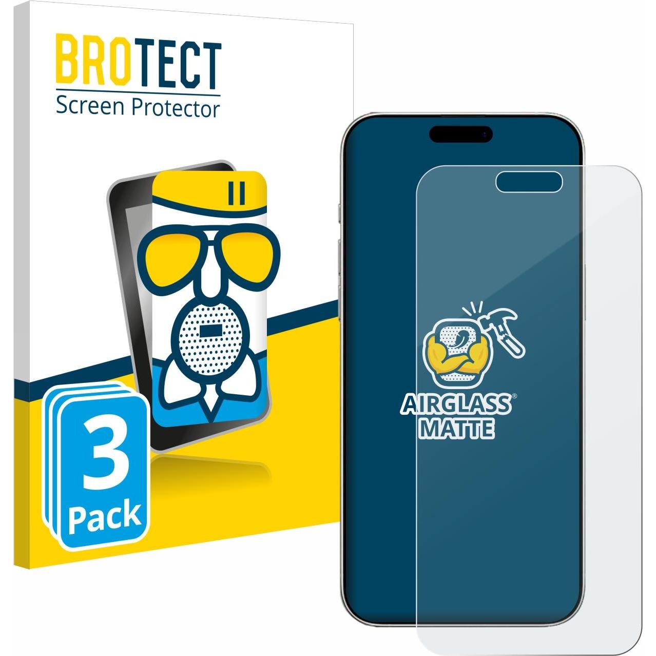 Thumbnail - BROTECT Schutzglas Schutzfolie Glas Folie Displayschutz matt (3 Stück, Apple iPhone 16 Pro Max), Smartphone Schutzfolie,...