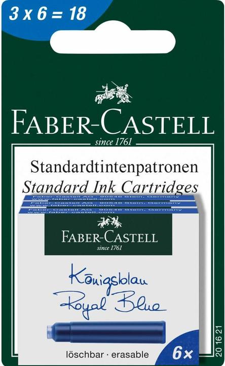 Productafbeelding Faber-Castell Inktpatronen (Blauw, 18 Pcs.)