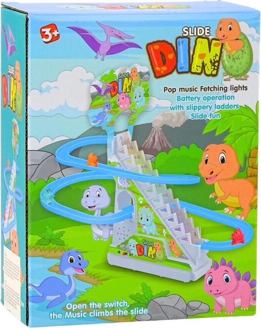 Image du produit Lean Toys Dinosaurier-Rutschbahn mit Lichtern und Geräuschen