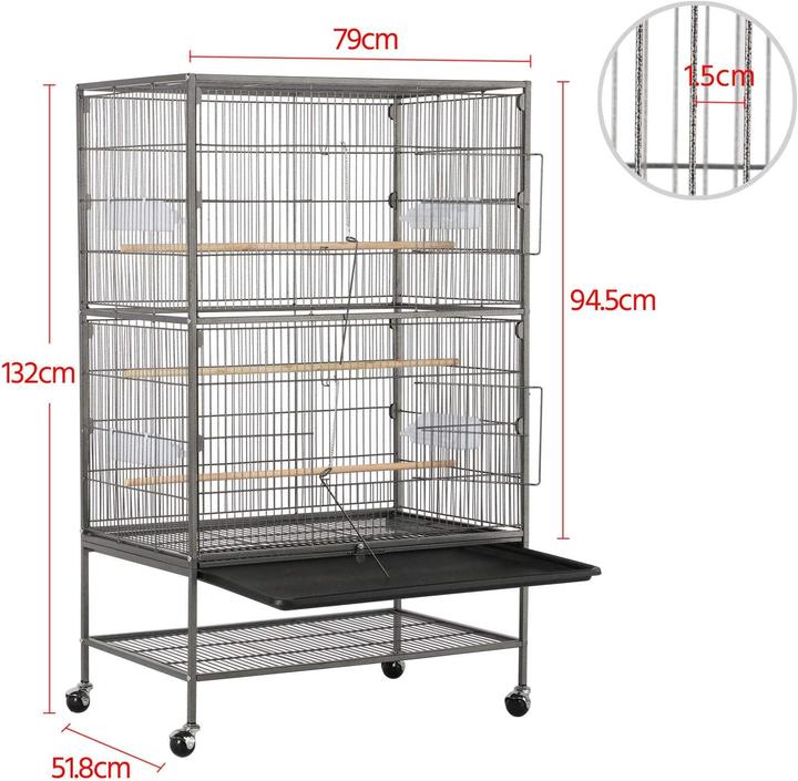 Image du produit Yaheetech Volière pour oiseaux 131cm de haut