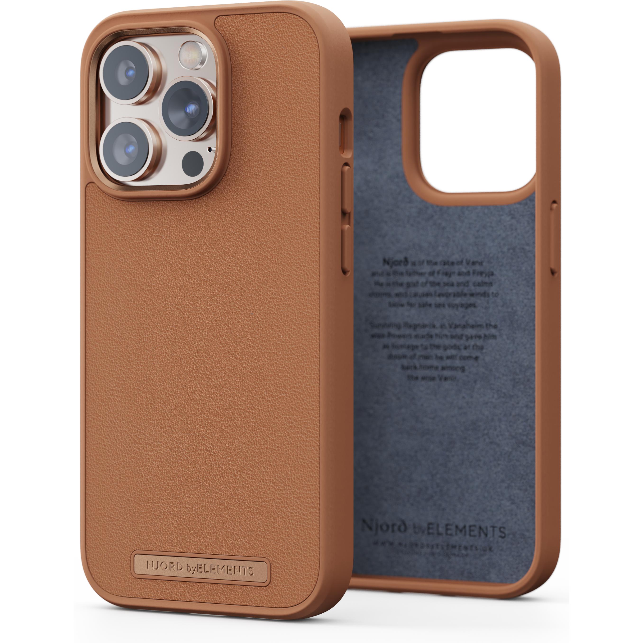 Njord Genuine Leather Case Iphone 14 (Apple iPhone 14 Pro), Smartphone Hülle, Braun