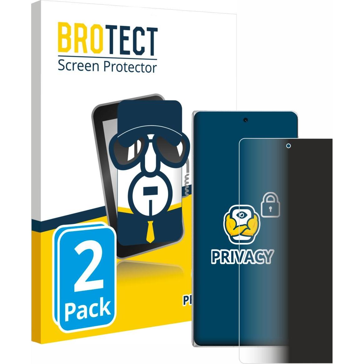 BROTECT Sichtschutzfolie Anti-Spy Privacy Folie Blaulicht-Schutz (2 Stück, Vivo X Fold), Smartphone Schutzfolie, Blau