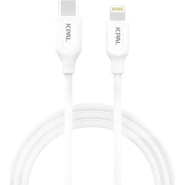 JCPAL Linx Classic USB-C Cable with Lightning connector, White 1m (1 m, USB 3.2 Gen 1), USB Kabel