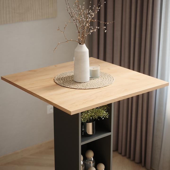 Actual product image Vicco Bar table Repose, Gold power oak/anthracite, 75 x 75 cm