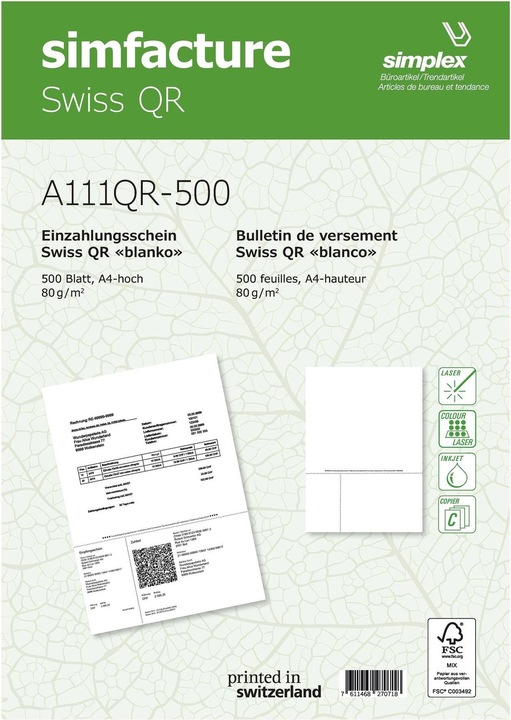 Actual product image Simplex Simfacture - Swiss QR (1000 x)