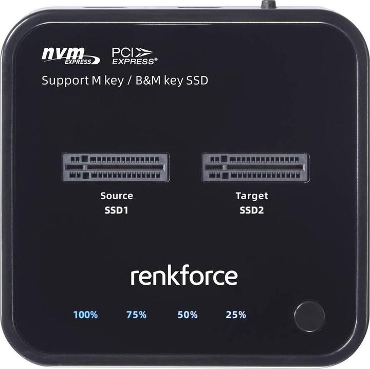 Actual product image Renkforce RF-TPCD-300 1fach Festplatten-Kopierstation M.2 PCIe NVMe, USB-C® (M.2)