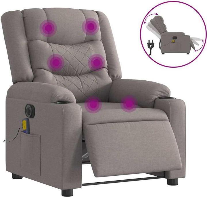 Actual product image VidaXL Massage chair taupe fabric