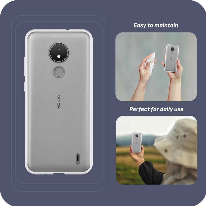 Actual product image Cazy Silicone Case Compatible with Nokia C21 - Soft TPU Protection - Transparent (Nokia C21)