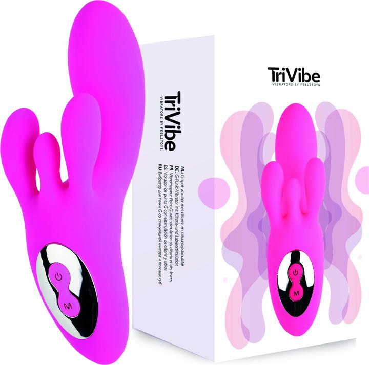 Image du produit FeelzToys Vibromasseur TriVibe G-Spot avec stimulation clitoridienne et labiale rose