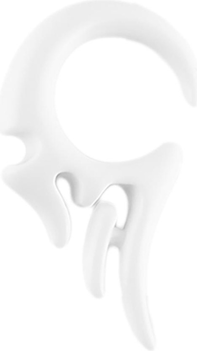 Actual product image Star Piercing Taper stretch spiral white with tribal wings (without brass, Acrylic)