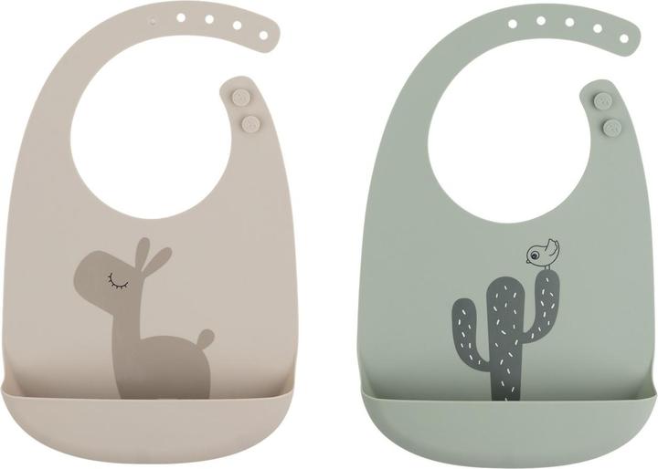 Done by Deer Silikon Lätzchen 2-er Pack Lalee Sand/Grün