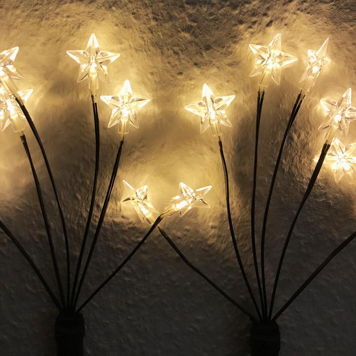 Actual product image Mojawo Set of 4 LED Garden Light Sticks with 24 Stars Battery Operated